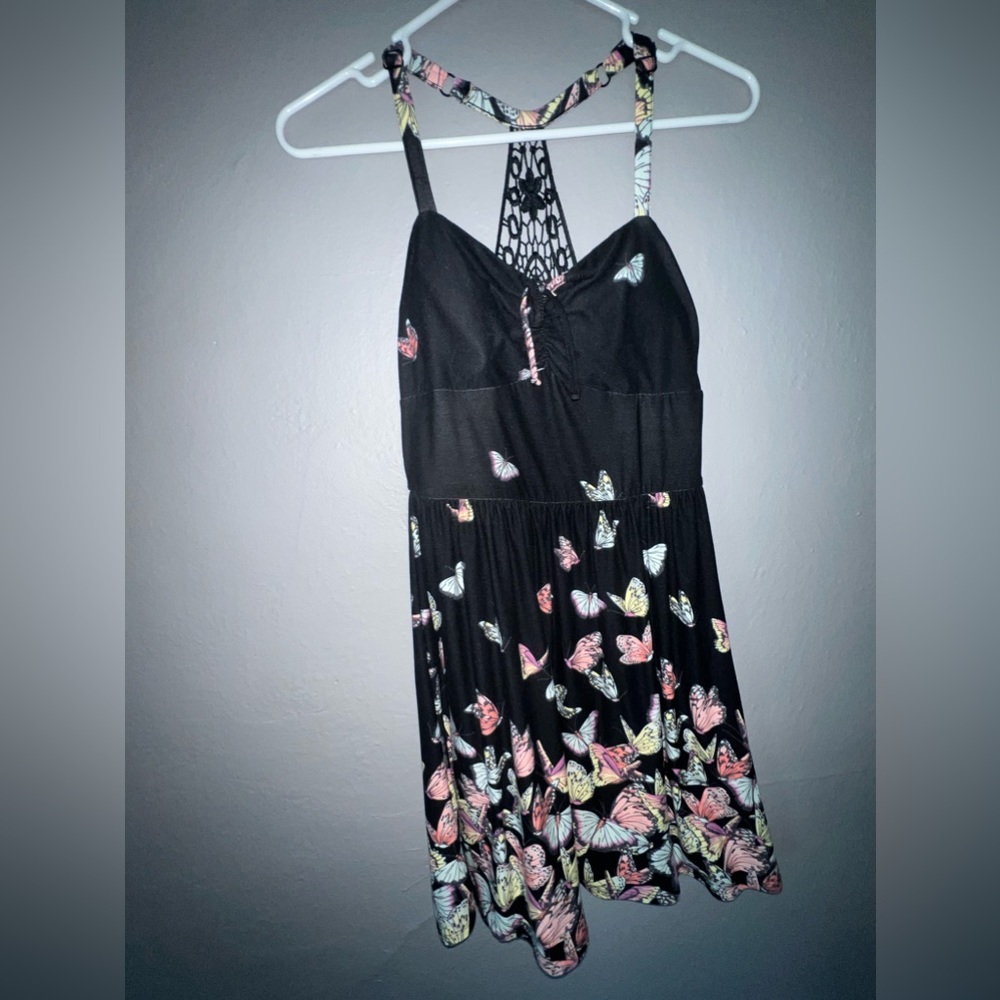 Black butterfly dress